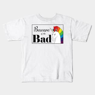 Beware of the Bad Unicorn Meme, Unicorn Print, Bad Unicorn, Unique Design, Kids T-Shirt